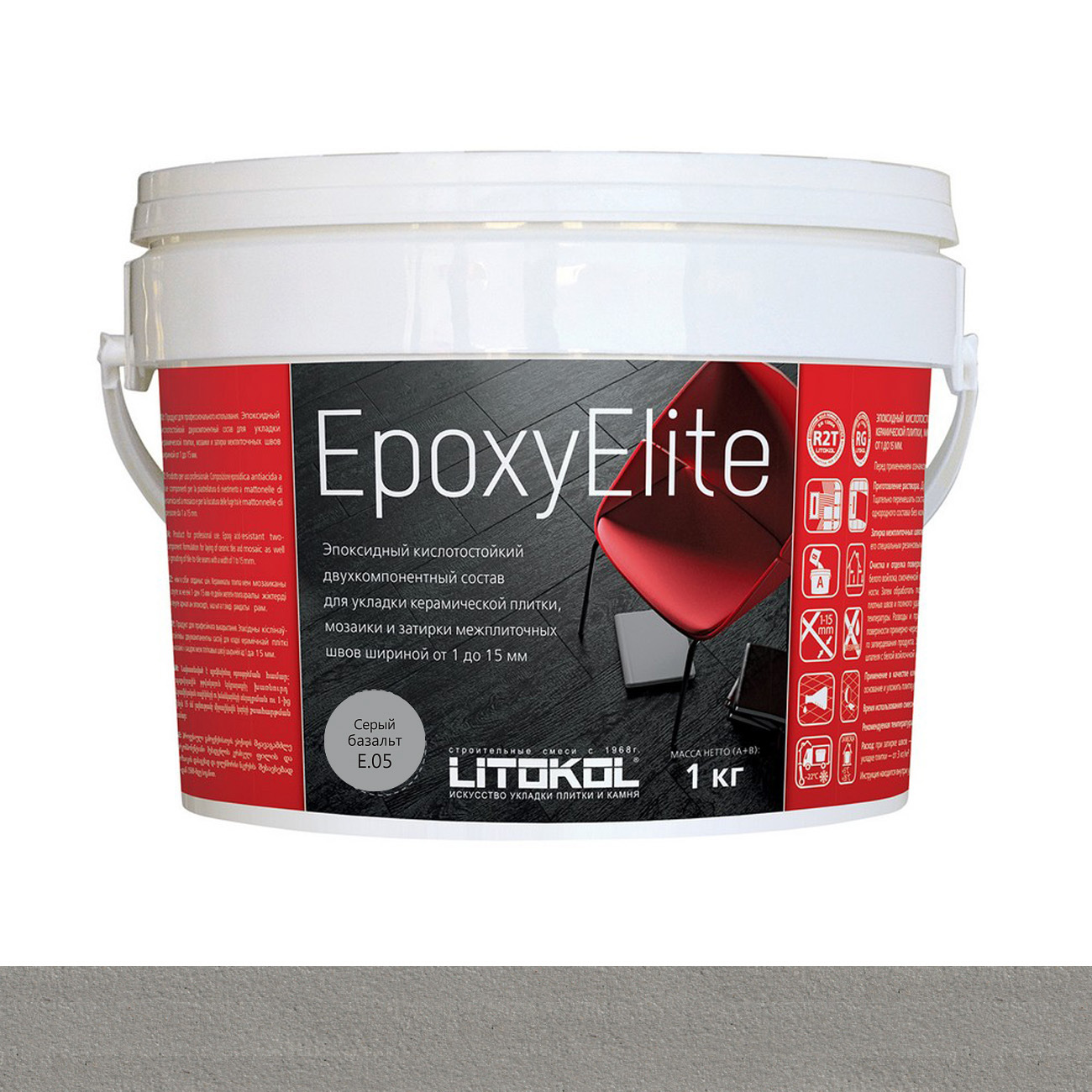 Эпоксидная Затирка EPOXYELITE (серый базальт, арт. 110281) Купить в  интернет-магазине Литокол